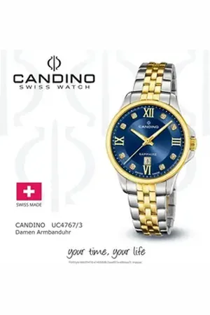 Candino Quarzuhr Damenuhr Edelstahl silber gold, (Analoguhr), Damen Armbanduhr rund, Edelstahlarmband silber, gold, Elegant silberfarben