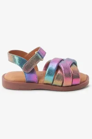 Next Ledersandalen im Webdesign Sandale (1-tlg) silberfarben 21,5 EU