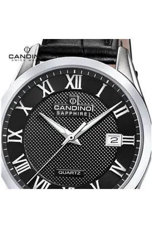 Candino Quarzuhr Herrenuhr Leder schwarz , (Analoguhr), Herren Armbanduhr rund, Lederarmband schwarz, Casual schwarz