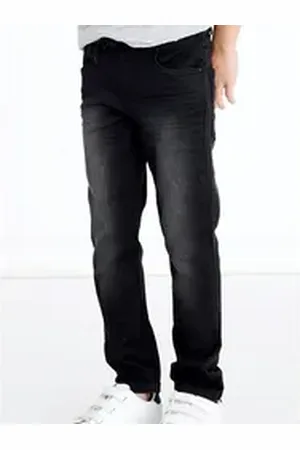 NAME IT Schlupfjeans NKMRYAN JOGGER weich, Schlupfbund, innen verstellbare Bundweite schwarz 146