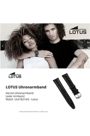 Lotus Uhrenarmband Herren Uhrenarmband 21mm, Herren Uhrenarmband, Lederarmband schwarz, Elegant schwarz