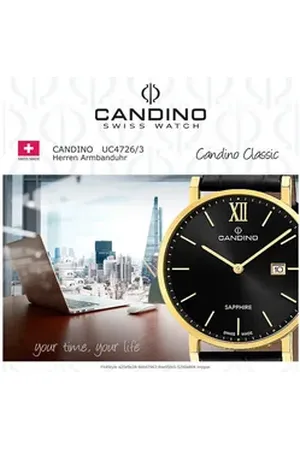 Candino Quarzuhr Herrenuhr Classic, (Analoguhr), Herren Armbanduhr rund, Edelstahlarmband schwarz schwarz