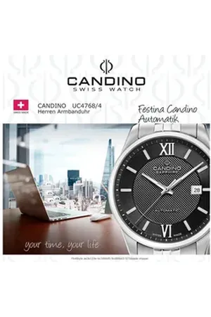 Candino Quarzuhr Herrenuhr Edelstahl silber, (Analoguhr), Herren Armbanduhr rund, Edelstahlarmband silber, Luxus silberfarben