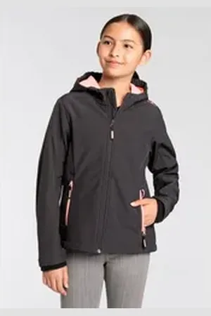 CMP Softshelljacke KID G JACKET FIX HOOD für Kinder43405465 Atmungsaktiv & Wasserabweisend & Windabweisend & für Kinder grau 176