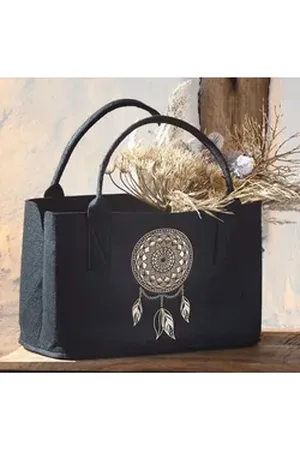 Mf Next Com GILDE Dekoobjekt Filztasche in Schwarz Trauänger Shopper Tragetasche, Handtasche, Ges
