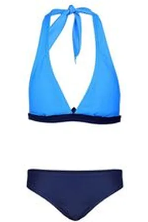 Aquarti Mädchen Sport Bikini Racerback Bustier & Bikinislip blau/weiß 