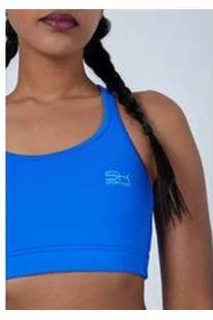 SPORTKIND Sport-BH Tennis Bustier breite Träger Mädchen & Damen kobaltblau