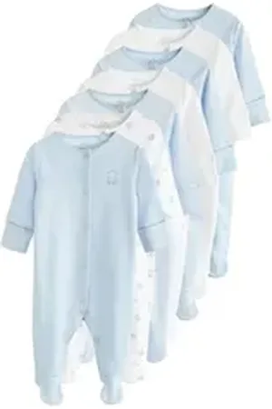 Next Schlafoverall 7er-Pack Baby-Schlafanzüge, Bär (7-tlg) blau 74-80 (9-12 Mon.)