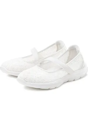 Lascana Slipper Halbschuh superleicht und bequem mit modischer Spitze VEGAN weiß 39 EU