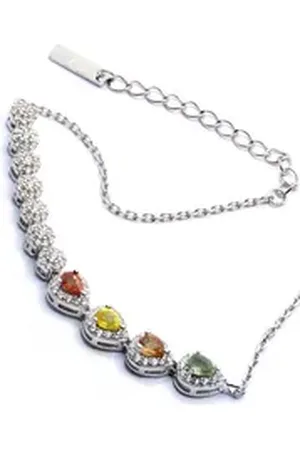 Goldene Hufeisen Silberarmband echter Saphir Armband 925 Sterling-Silber mit Edelsteine, Damen Armschmuck mit Saphir Edelsteine silberfarben