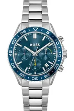 HUGO BOSS Multifunktionsuhr RUNNER FOR HER 1502754, Quarzuhr, Damenuhr, Armbanduhr, Datum, Edelstahlarmband silberfarben