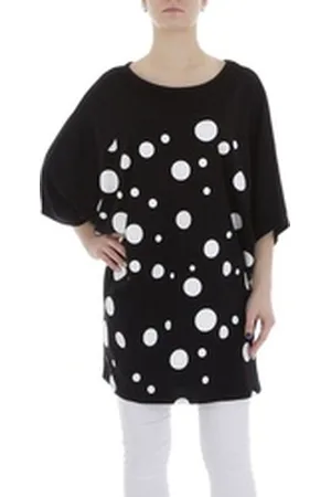 Ital-Design Tunikashirt Damen Freizeit (85987286) Print Stretch Top & Shirt in Schwarz schwarz
