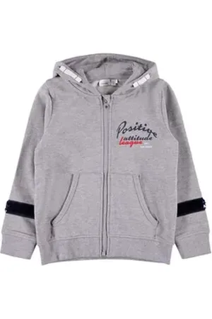 NAME IT Kapuzenpullover Mädchen Baumwoll-Sweatjacke grau grau 116