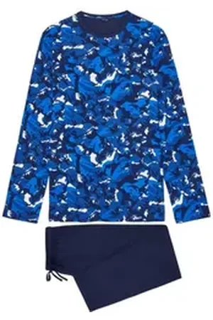 Hom Pyjama Long Sleepwear Madrague blau S