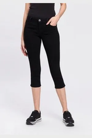ARIZONA Caprijeans Ultra-Stretch extra-enger Schnitt, modischer Beinabschluss mit Schlitz schwarz 42