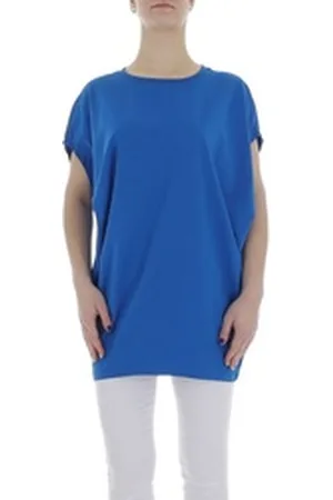 Ital-Design Tunikashirt Damen Freizeit (85987279) Stretch Top & Shirt in Blau blau L/XL