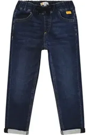 Steiff Regular-fit-Jeans Jeanshose Denim, Softbund, verstellbarer Bund blau 110