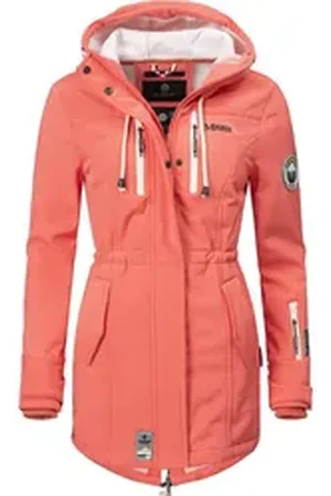 Marikoo Funktionsmantel Zimtzicke Wasserdichter Softshell Parka mit Kapuze orange XS (34)