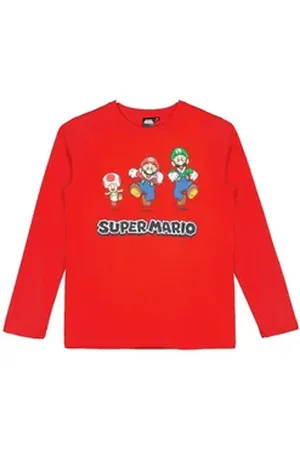 Super Mario Langarmshirt in verschiedenen Farben und Größen rot 110