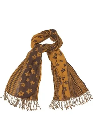 Tamaris Schal Scarf, (Set, 1-St. 1-teilig), Damen Schal mit Fransen orange|silberfarben