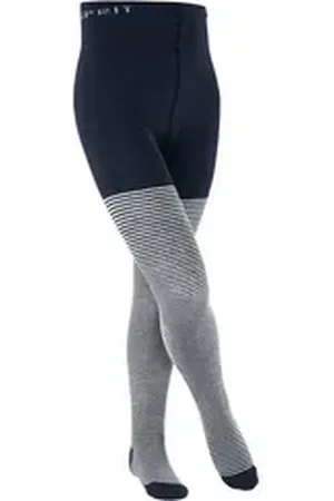 ESPRIT Strickstrumpfhose Fine Stripe (1 St) aus Biobaumwolle blau 122-128