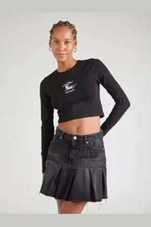 Noisy May Langarmshirt NMSILJA (1-tlg) Stickerei schwarz S