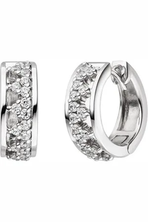 Viventy Paar Creolen Creolen 925/000 Sterling Silber mit Zirkonia 784494 (kein Set, 2-tlg., inkl. edelm Schmucketui) silberfarben