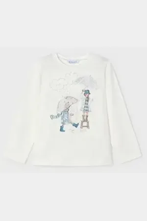 Mayoral Langarmshirt Shirt mit Grafik für Mädchen (406779) 110