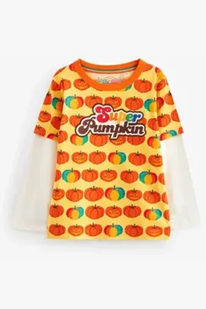 Little Bird Langarmshirt Langarmshirt Halloween (1-tlg) orange 104-110 (4-5 J.)