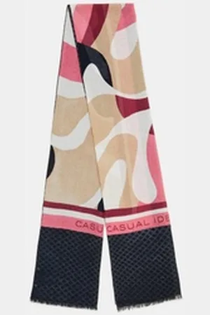 Comma, Comma casual identity Halstuch Tuch aus Modalmix, Fransen blau