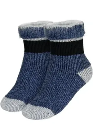 Black Snake Thermosocken Flauschige Kinder Kuschelsocken mit TOG-Wert 2.3 (1-Paar) blau|grau OneSize 5-8 Jahre