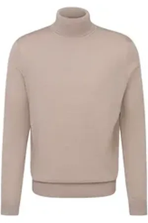 Bugatti Rollkragenpullover aus 100 % Merinowolle beige|braun L