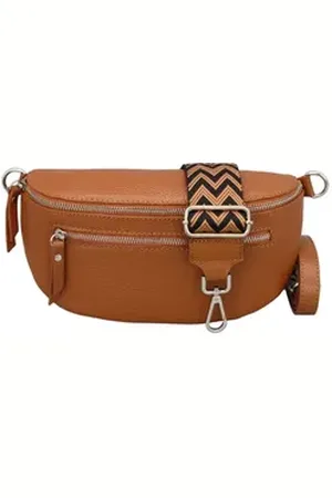 Adel Bags Schultertasche ALICE Umhängetasche für Damen, Schultertasche aus Echtleder, mit 2 Riemen braun