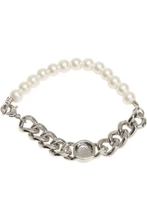Urban classics Bettelarmband Unisex Pearl Flat Chain Bracelet silberfarben L/XL