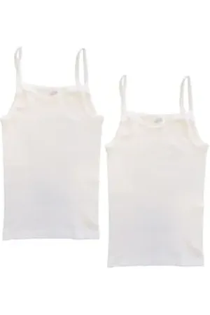 Hermko Unterhemd 62460 2er Pack Mädchen Trägerhemd Funktionswäsche für Sport und Alltag weiß 116