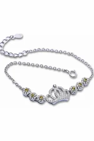 Goldene Hufeisen Silberarmband echtes Gelber Saphir Armband 925 Sterling-Silber mit Edelsteine, Damen Armschmuck mit Edelsteine silberfarben