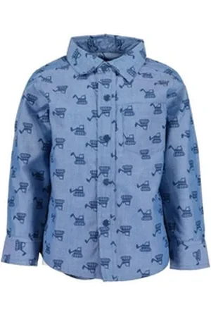 Blue Seven Langarmhemd Baby Jungen Hemd Langarm Bagger jeansblau Gr. 68-86 (1-tlg) blau 80