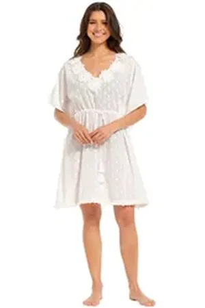 Pastunette Strandkleid Damen Stand Kaftan (1-tlg) weiß
