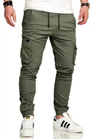 Soul Star Cargohose S2LOM Herren Chino Jogger Jeans Hose Stoffhose Freizeithose grün 30