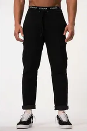 STHUGE Schlupfhose Cargohose FLEXLASTIC® Elastikbund bis 8 XL schwarz 6XL