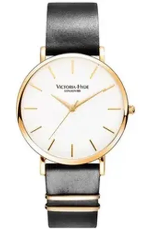VICTORIA HYDE Quarzuhr Richmond Classic Herren Basic Lederarmband, (1-tlg., Kein Set) schwarz