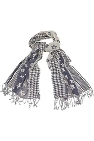 Tamaris Schal Scarf, (Set, 1-St. 1-teilig), Damen Schal mit Fransen silberfarben
