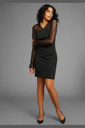 Laura Scott Partykleid mit Spitzendetails schwarz 42
