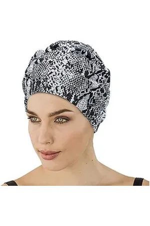 Fashy Duschhaube Duschhaube Schwarz Weiß Damen Showercap 3633-22 schwarz