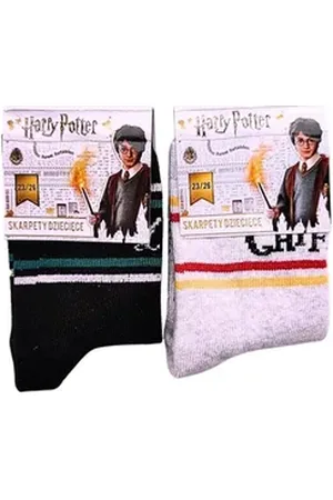 Harry Potter Socken (2-Paar) Lange Socken für Jungen Gr. 23-34 bunt|grau|schwarz 27 - 30