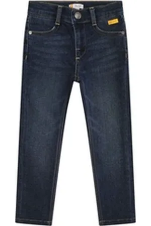 Steiff Regular-fit-Jeans Jeanshose Denim, verstellbarer Bund blau 110