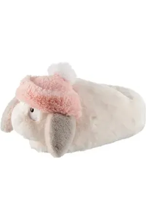 NICI HASE LISKA Plüsch Hausschuhe mit witziger Mütze beige 34-37 EU