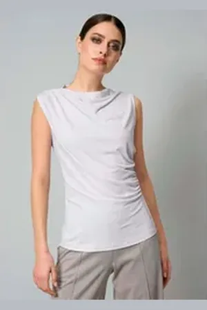 ALBA MODA Shirttop Top mit Stehkragen weiß 48