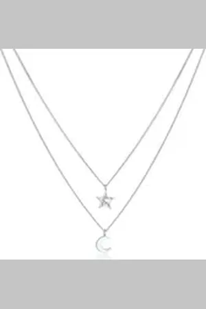 Elli Kette mit Anhänger Mädchen Layerkette Sternenhimmel 925 Silber, Astro silberfarben
