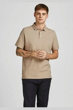 JACK & JONES Poloshirt Paulos Polo beige|weiß XS